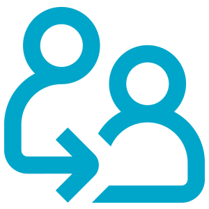 person to person blue icon